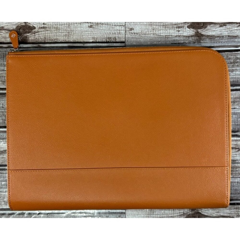 Ettinger Capra Large Zip Portfolio color Tan made  England New in box mspr $700